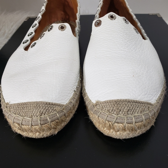 MAYPOL white leather eyelet espadrille flats - Picture 6 of 9